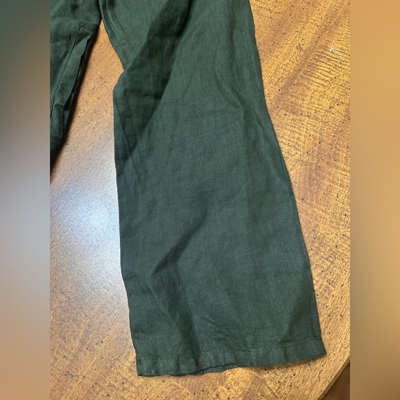 Bryn WALKER Womens Linen Jacket Size Large Hunter Green Open Draped Collar - Picture 11 of 16